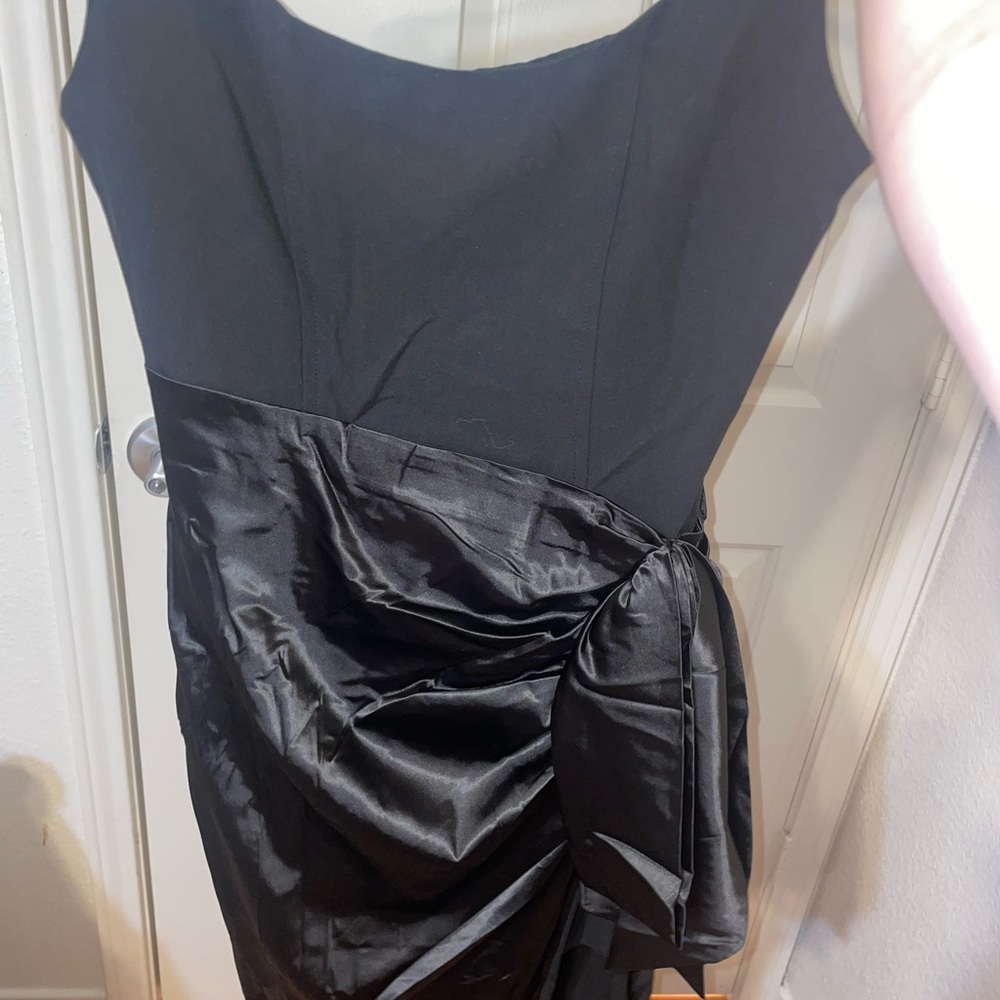 MABLE (found in anthropology)Black Asymmetrical Bodycon Dress with Ruched Detail